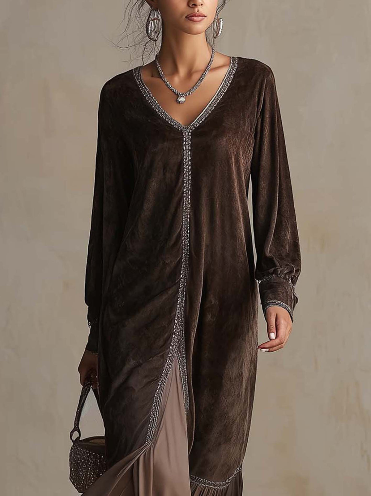 TERESA | VESTIDO MIDI HOLGADO DE ANTE SINTÉTICO