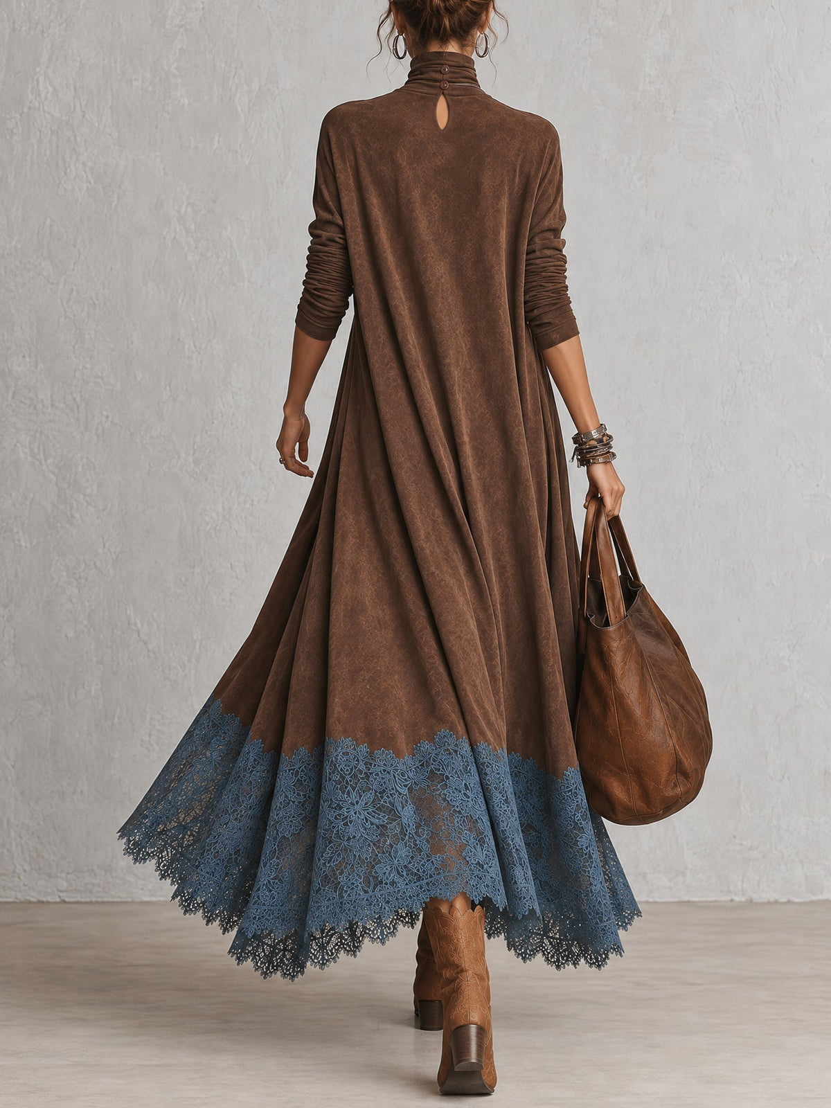 BRUNELLA | VESTIDO LARGO DE ENCAJE