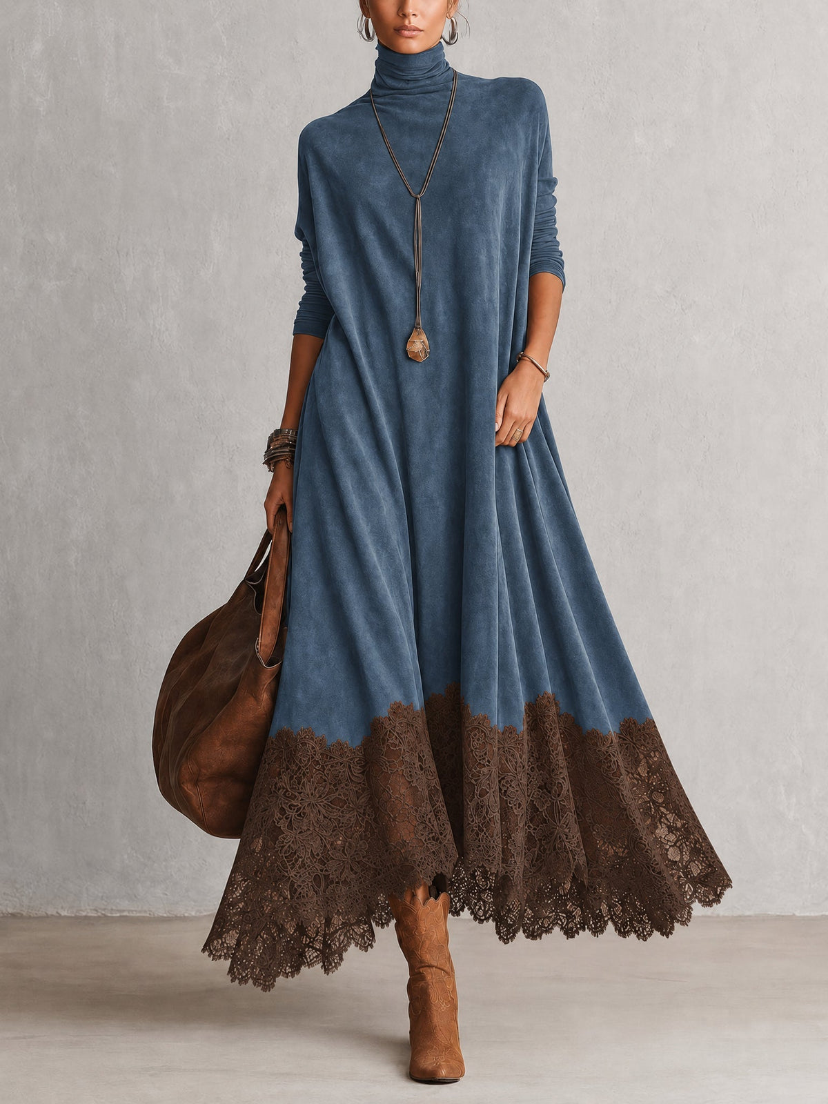 BRUNELLA | VESTIDO LARGO DE ENCAJE