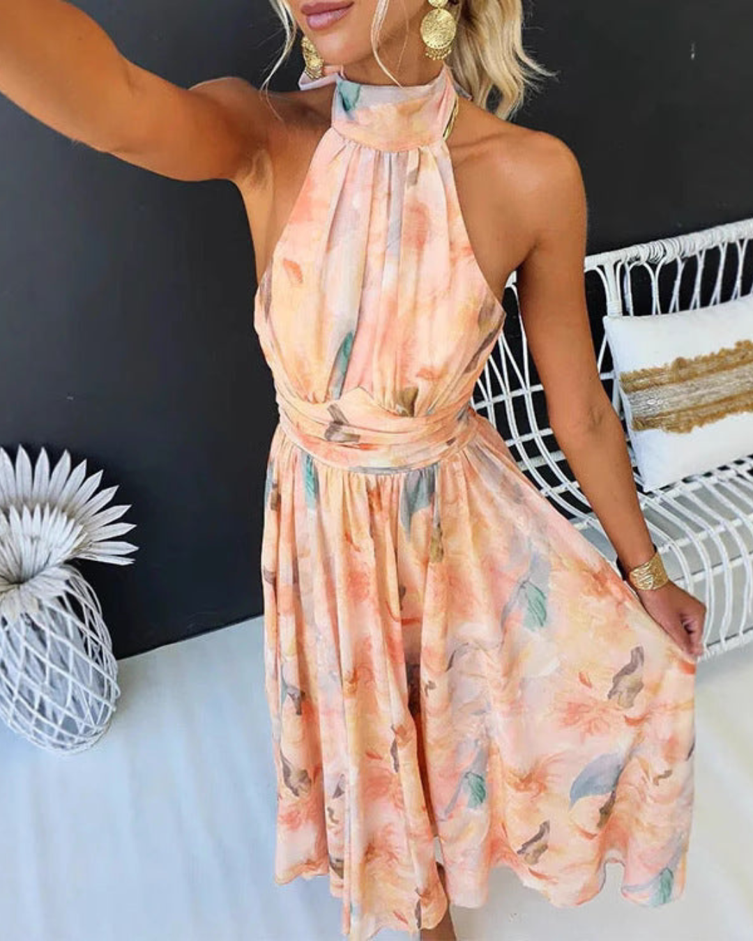 SOFÍA | VESTIDO ELEGANTE CON ESTAMPADO FLORAL DE ACUARELA