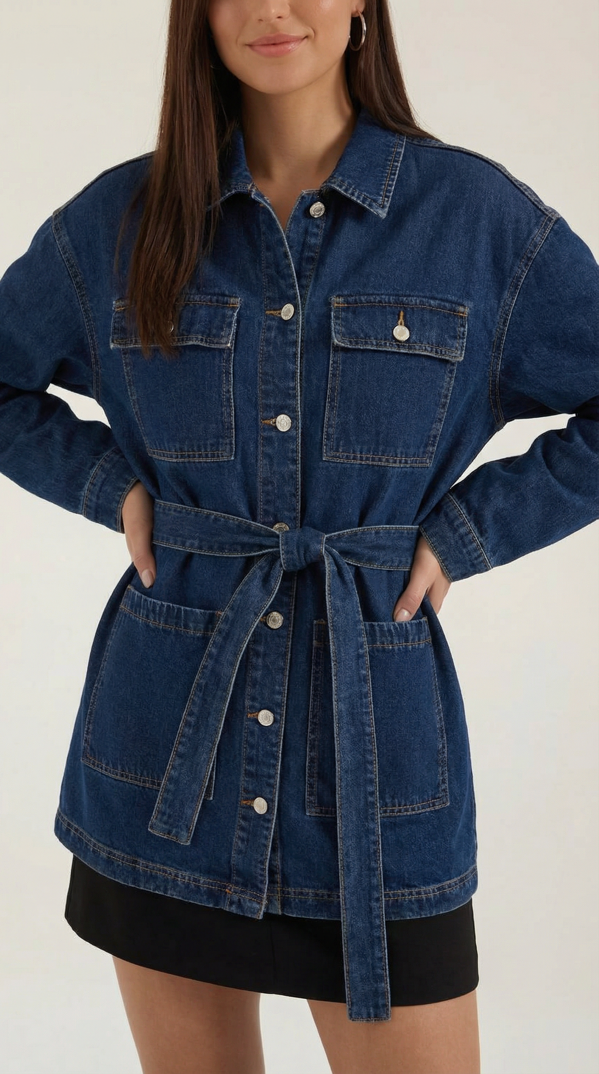 PRISCILLA | CHAQUETA VAQUERA CON CINTURÓN AJUSTABLE
