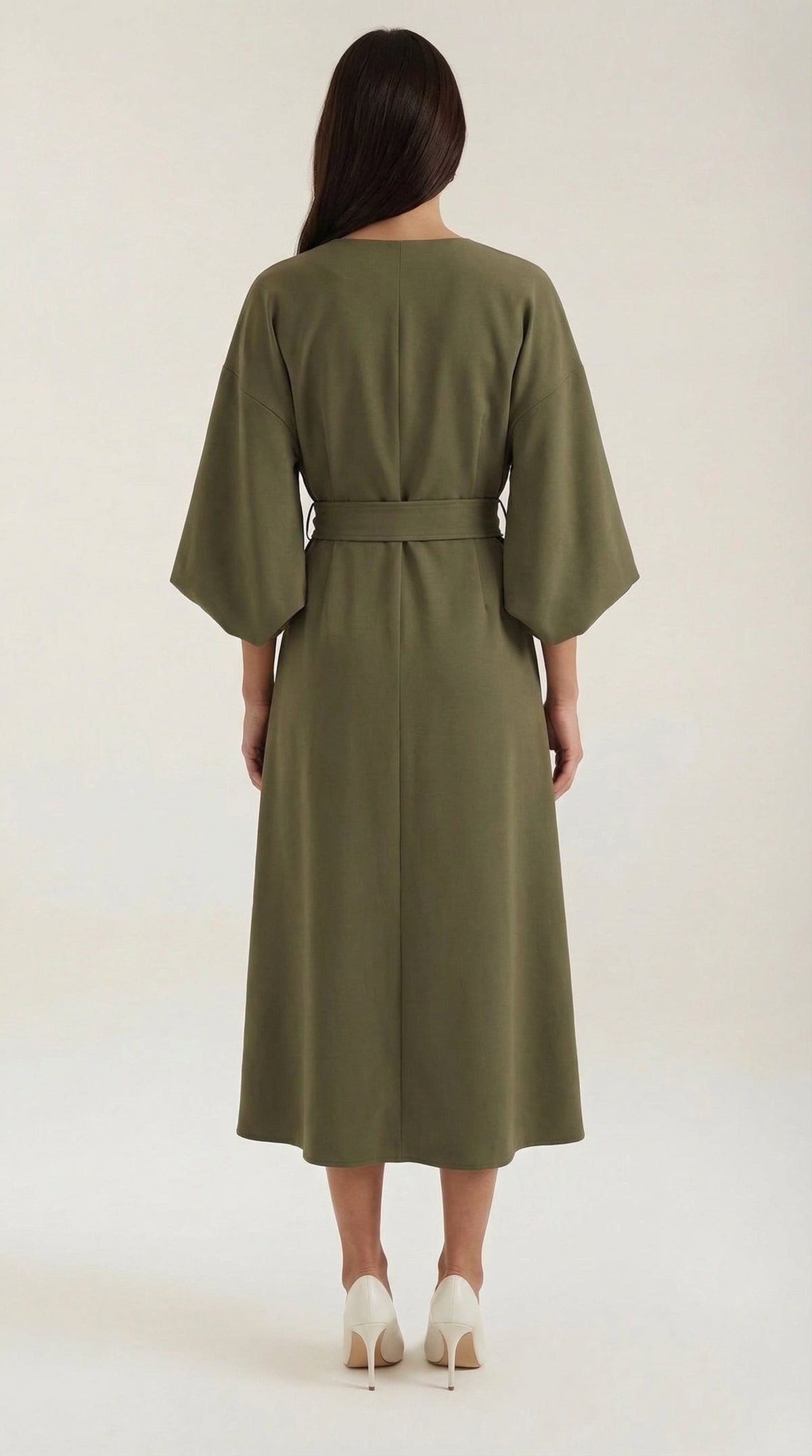 ANA | VESTIDO LARGO CON CINTURÓN EN LA CINTURA