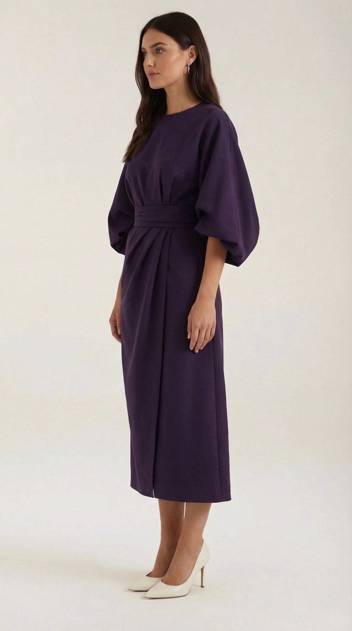 ANA | VESTIDO LARGO CON CINTURÓN EN LA CINTURA