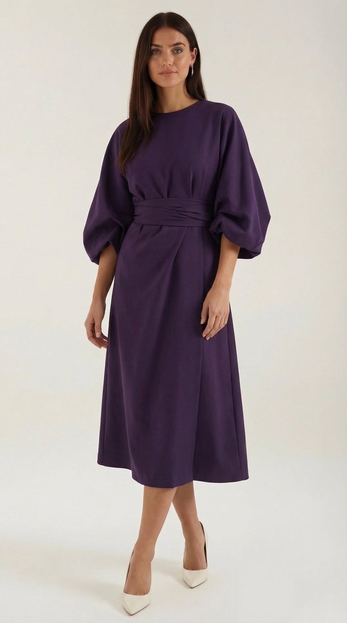 ANA | VESTIDO LARGO CON CINTURÓN EN LA CINTURA