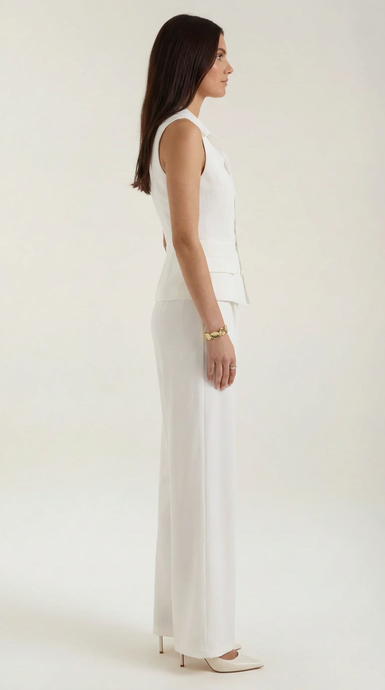 ANNIE | TRAJE ELEGANTE DE DOS PIEZAS CON ESCOTE EN V PARA MUJER
