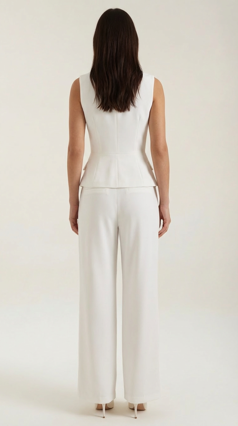 ANNIE | TRAJE ELEGANTE DE DOS PIEZAS CON ESCOTE EN V PARA MUJER
