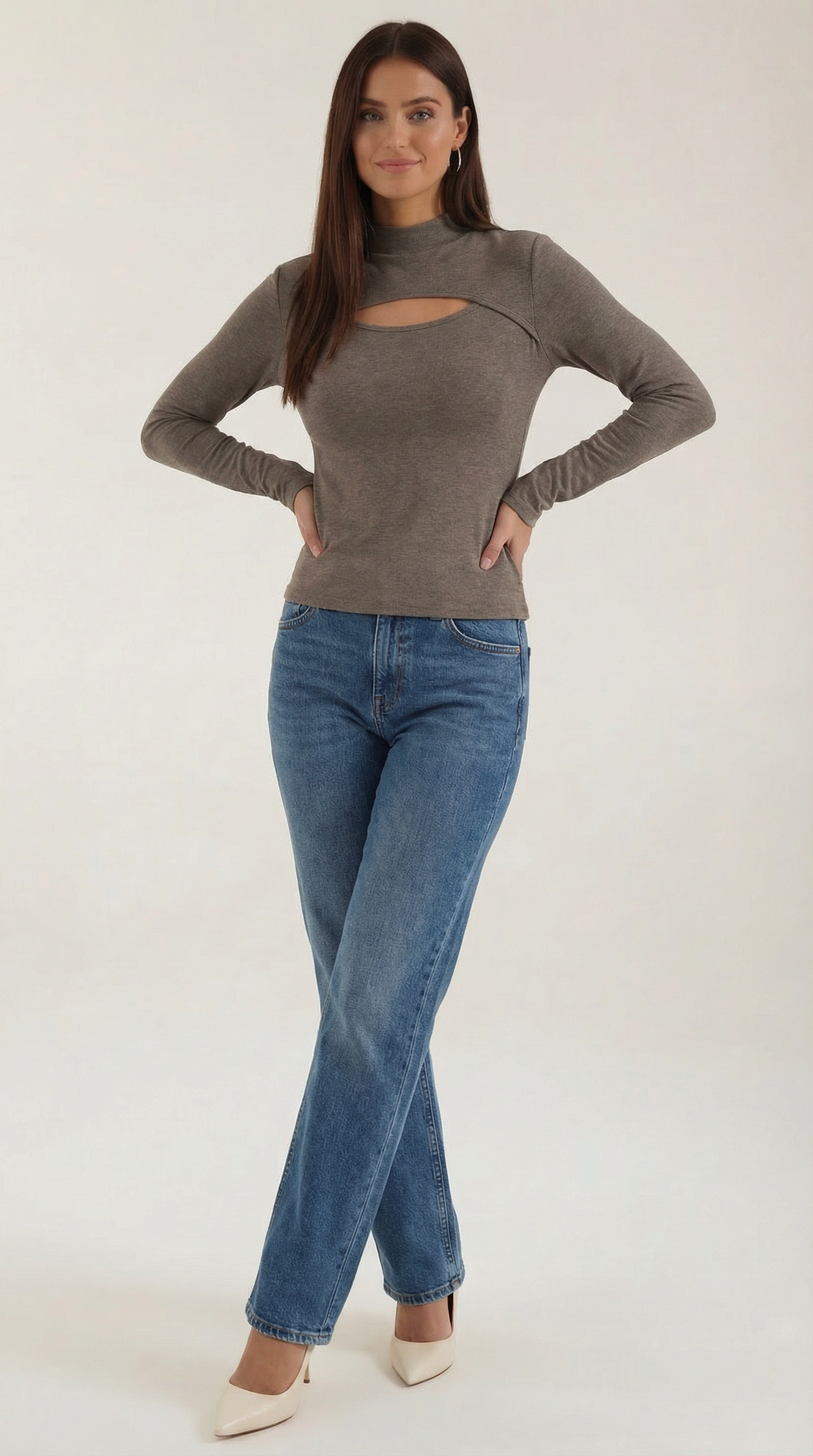 GABRIELLE | TOP CHIC DE MANGA LARGA CON ABERTURAS