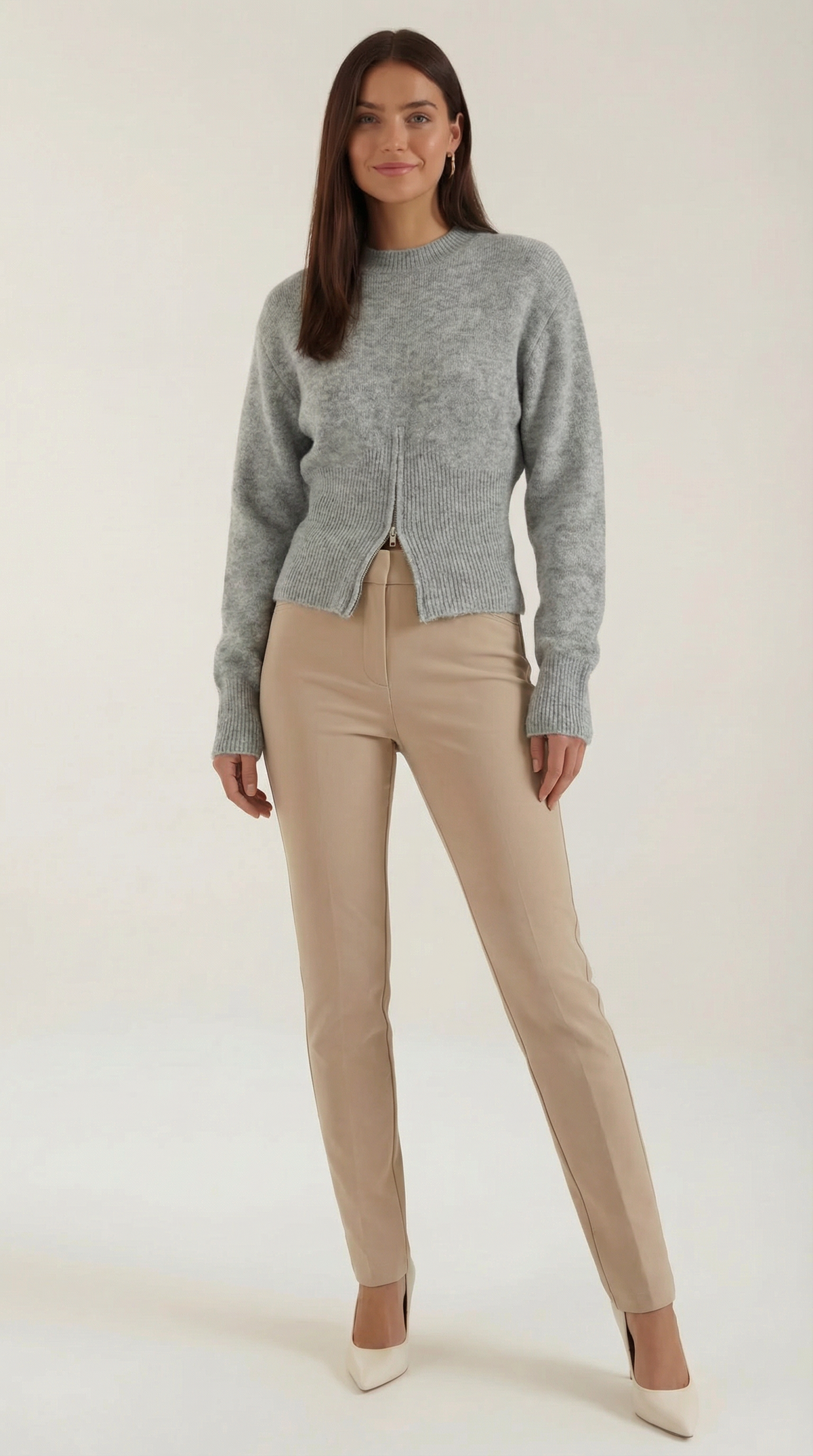 PAOLA | JERSEY DE PUNTO CON MEDIA CREMALLERA