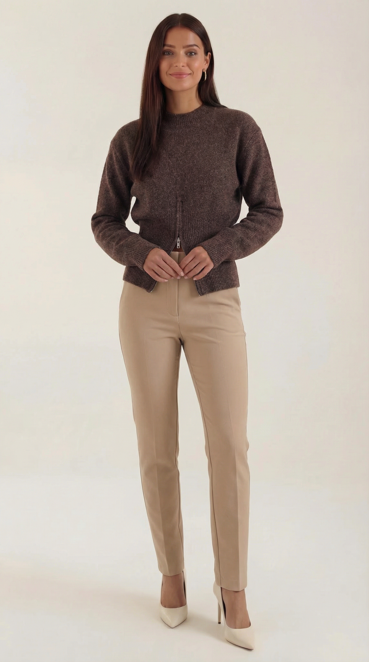 PAOLA | JERSEY DE PUNTO CON MEDIA CREMALLERA