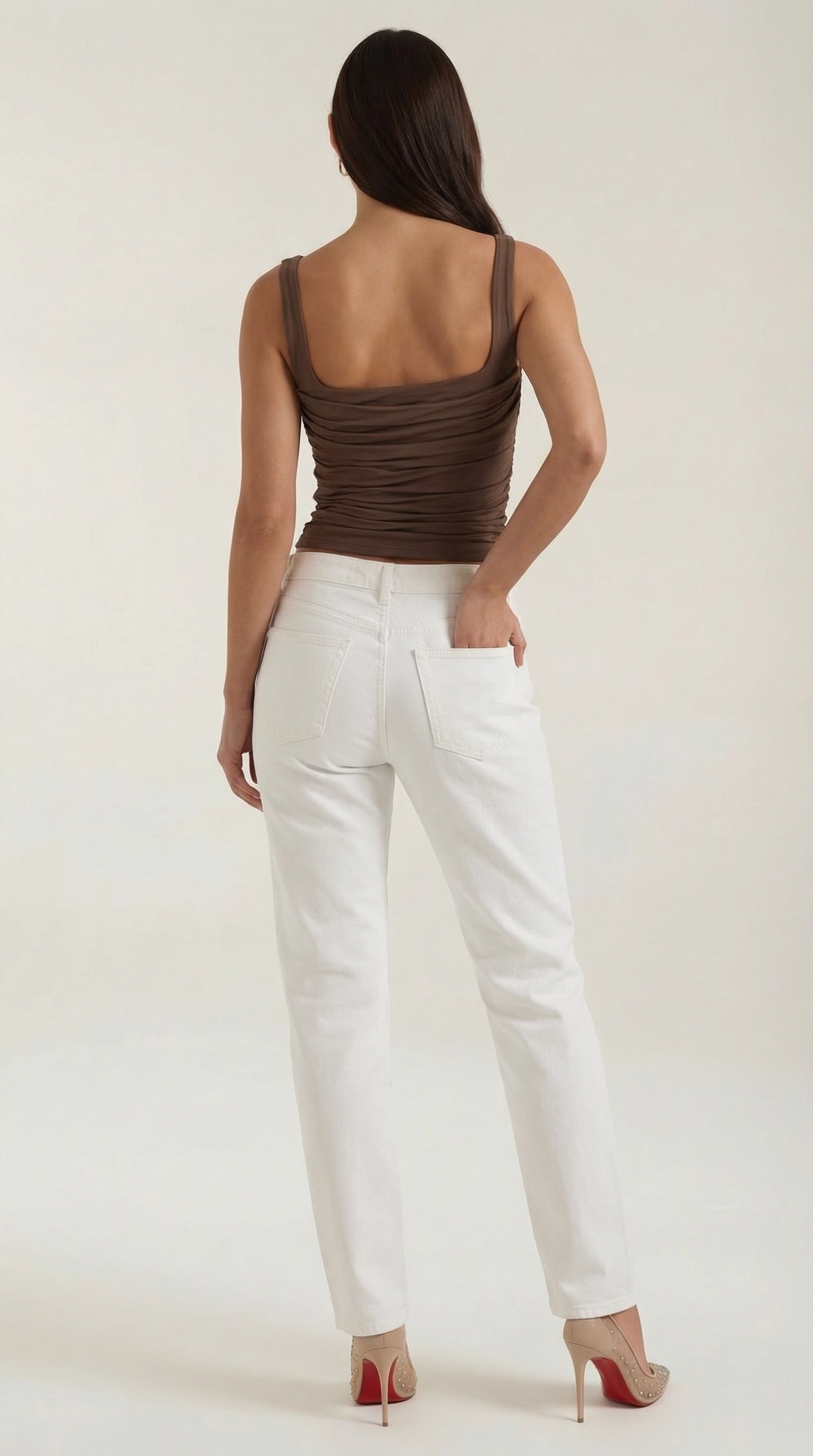 BIANCA | BLUSA SIN MANGAS CON FRUNCIDOS Y ESCOTE CUADRADO
