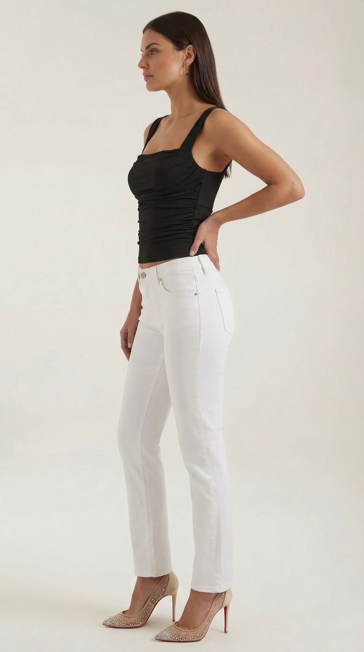 BIANCA | BLUSA SIN MANGAS CON FRUNCIDOS Y ESCOTE CUADRADO