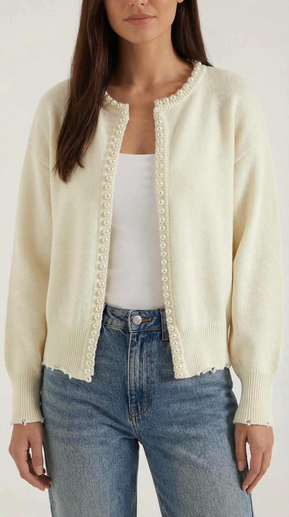 ALESSANDRA | CARDIGAN CON DETALLES DE PERLAS