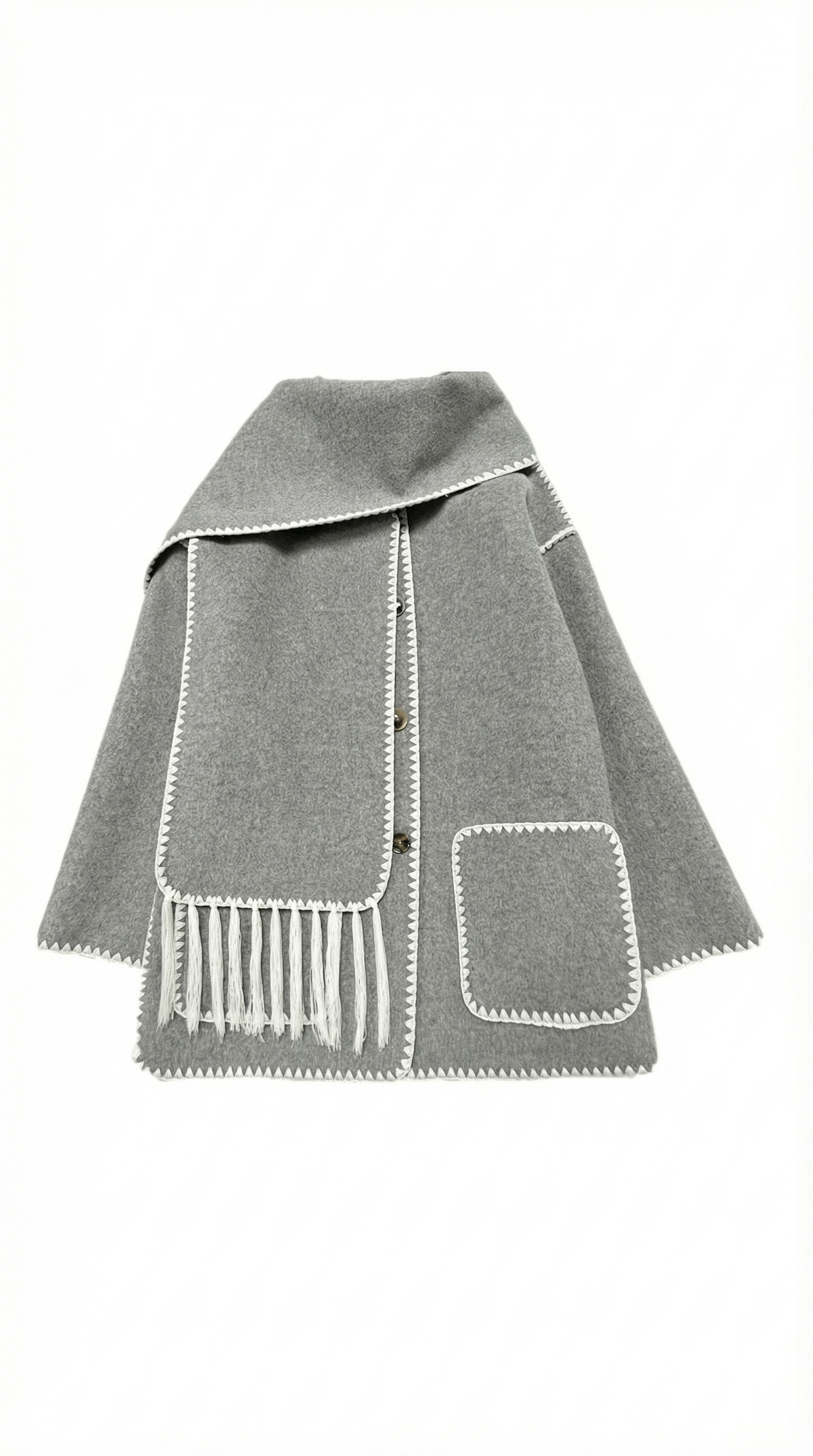 ISOLDE | CHAQUETA CON BUFANDA A CONTRASTE
