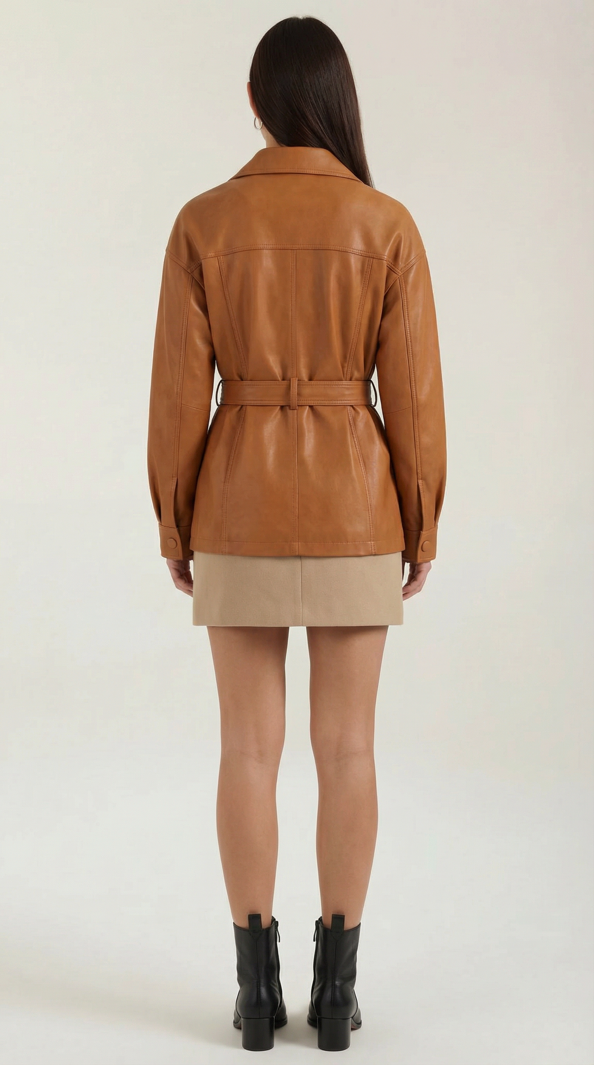 EVELINA | CHAQUETA DE PU CON CINTURÓN