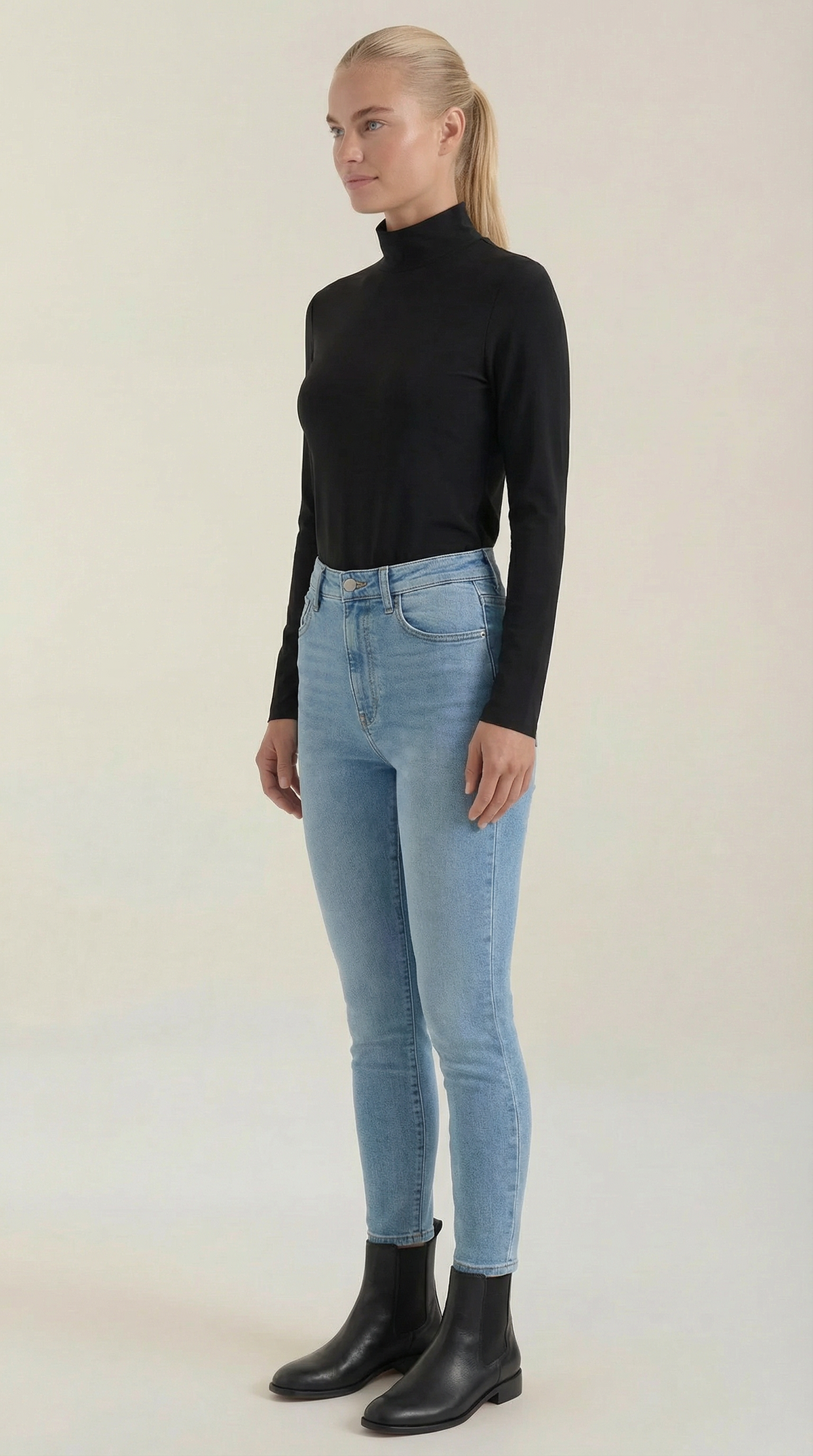 ROCÍO | TOP DE ALGODÓN CON CUELLO ALTO