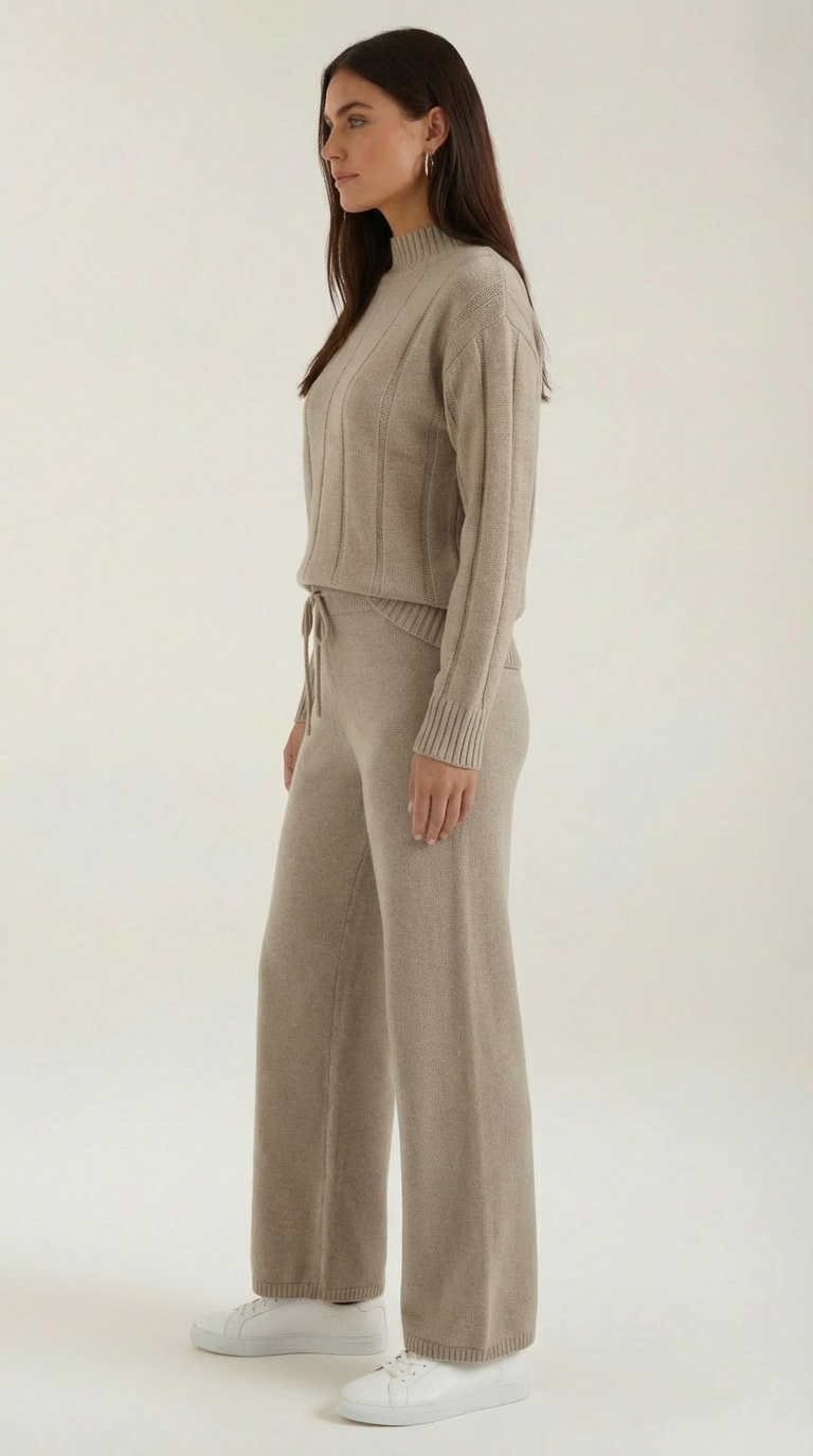 ELEANOR | CONJUNTO DE SUÉTER DE PUNTO Y PANTALONES HOLGADOS