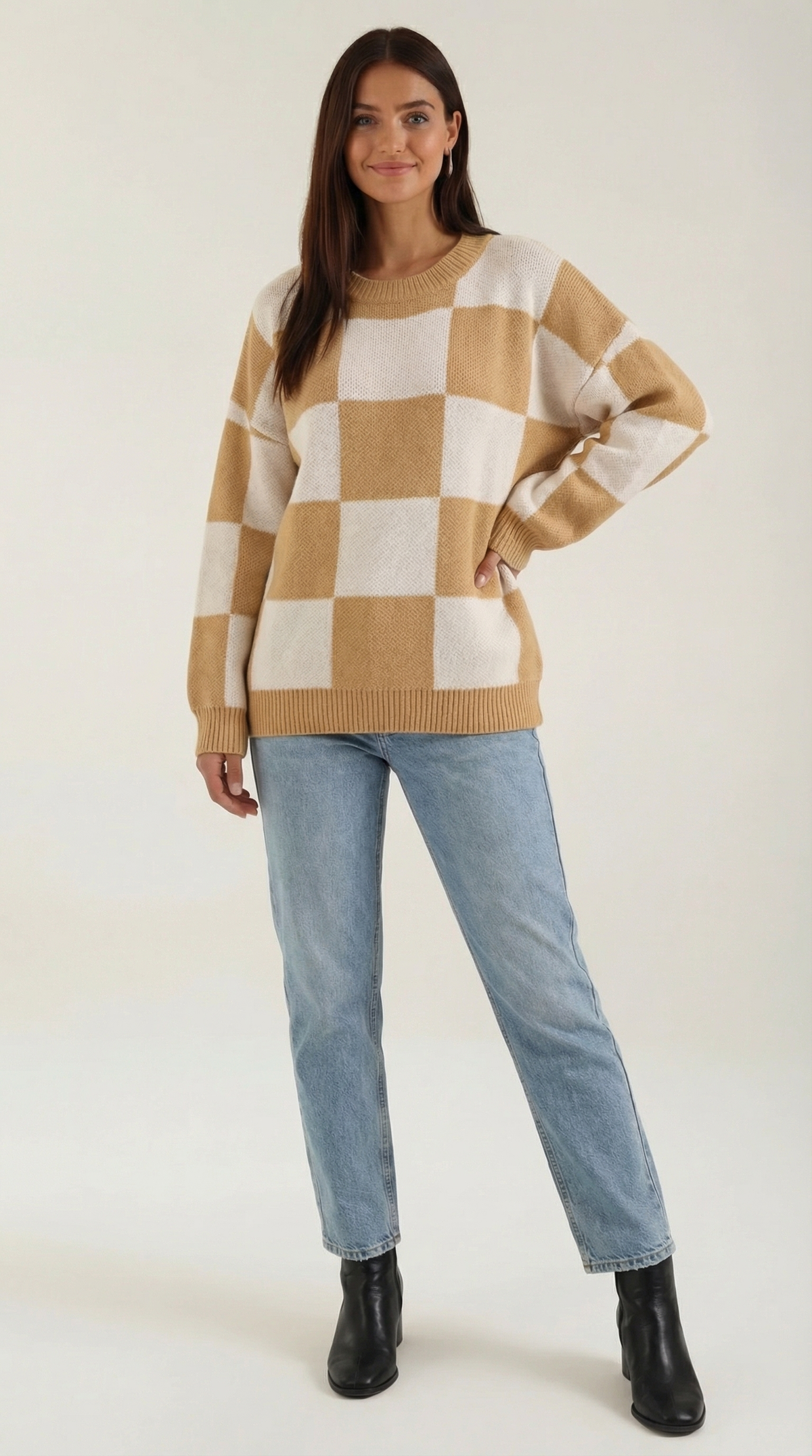 MATILDA | JERSEY DE PUNTO A CUADROS