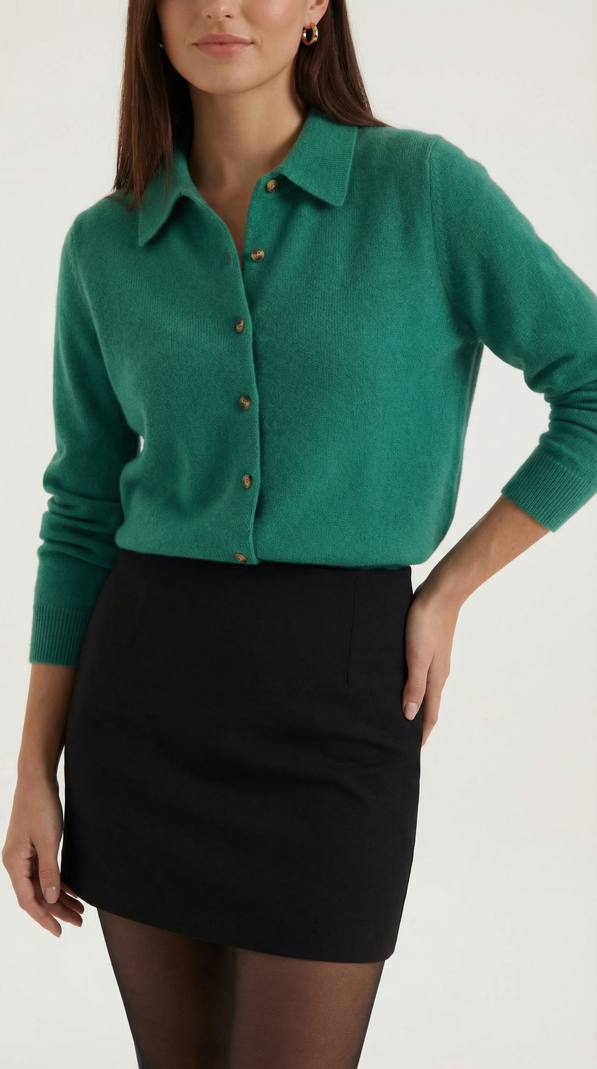 ADELAIDE | CARDIGAN DE PUNTO CON CUELLO Y BOTONES