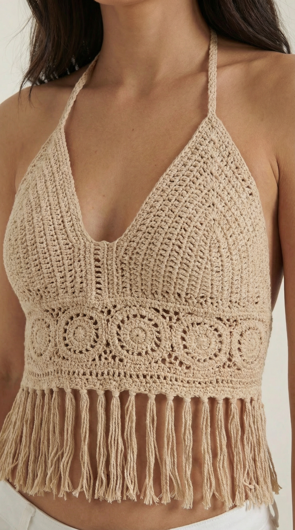 HILDA | TOP HALTER CON FLECOS