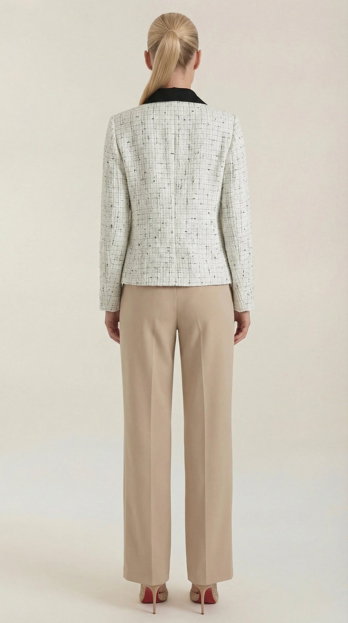 FREIDA | CHAQUETA DE TWEED CON CUELLO A CONTRASTE