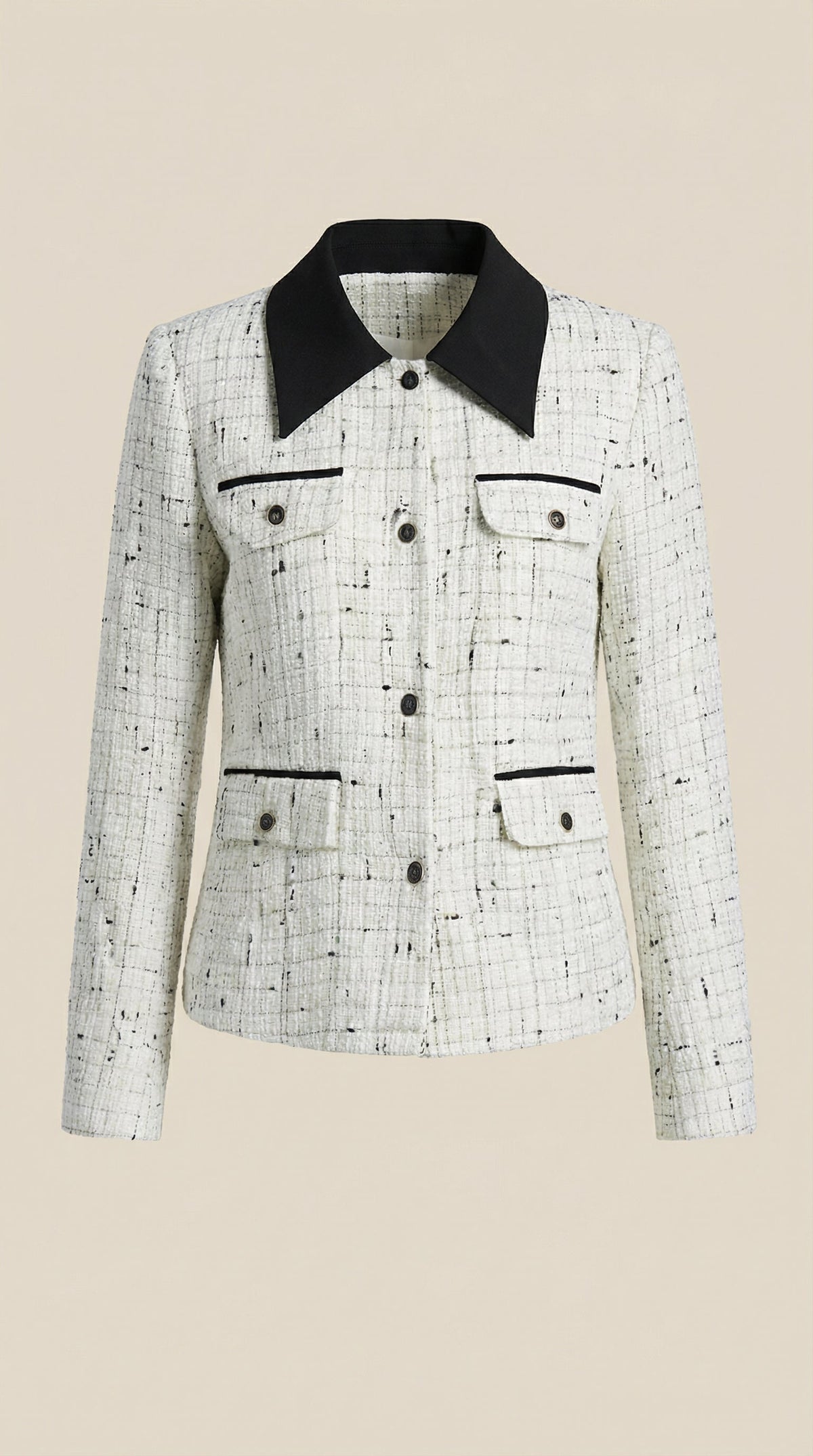 FREIDA | CHAQUETA DE TWEED CON CUELLO A CONTRASTE