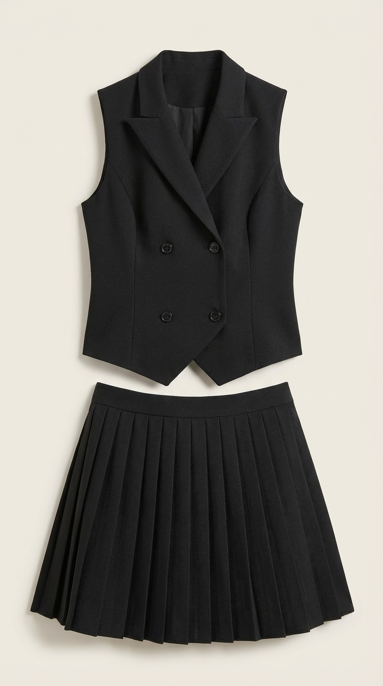 KIMBERLY | CONJUNTO DE BLAZER, CHALECO Y FALDA