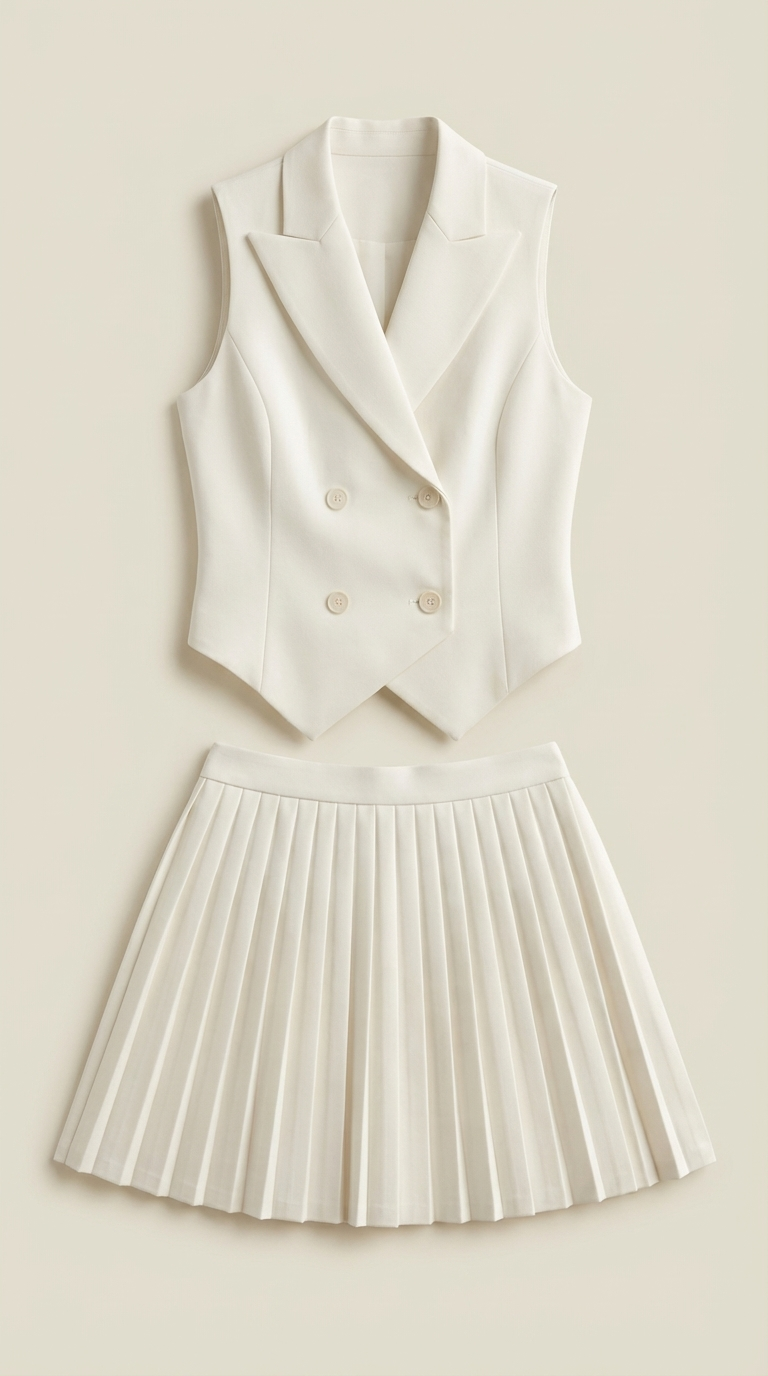 KIMBERLY | CONJUNTO DE BLAZER, CHALECO Y FALDA