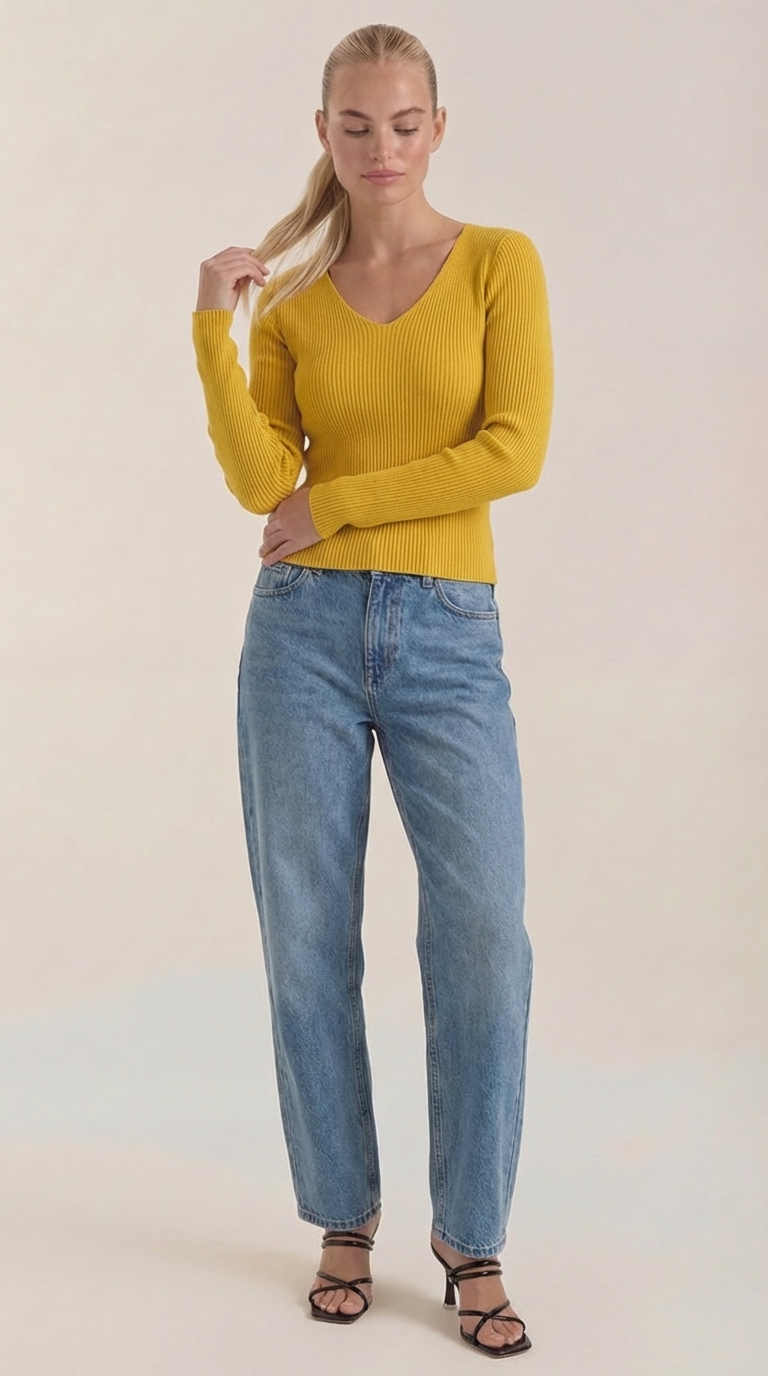 VALERIA | JERSEY DE CANALE CON ESCOTE EN V