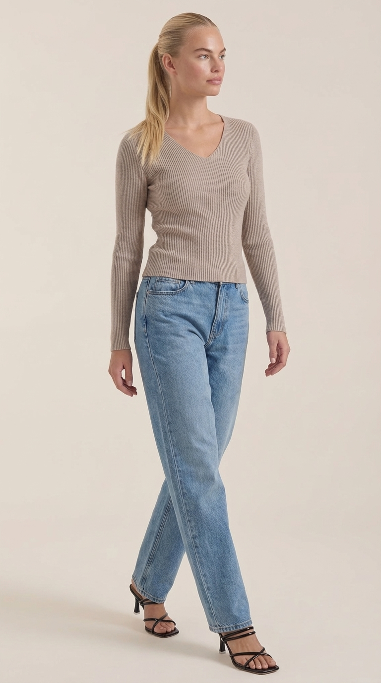 VALERIA | JERSEY DE CANALE CON ESCOTE EN V