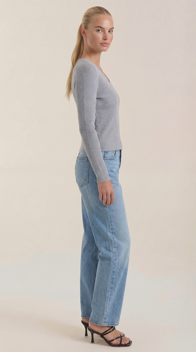 VALERIA | JERSEY DE CANALE CON ESCOTE EN V