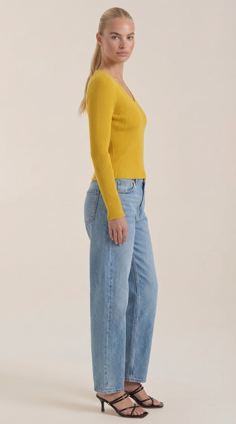 VALERIA | JERSEY DE CANALE CON ESCOTE EN V