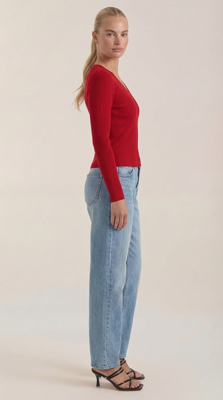 VALERIA | JERSEY DE CANALE CON ESCOTE EN V