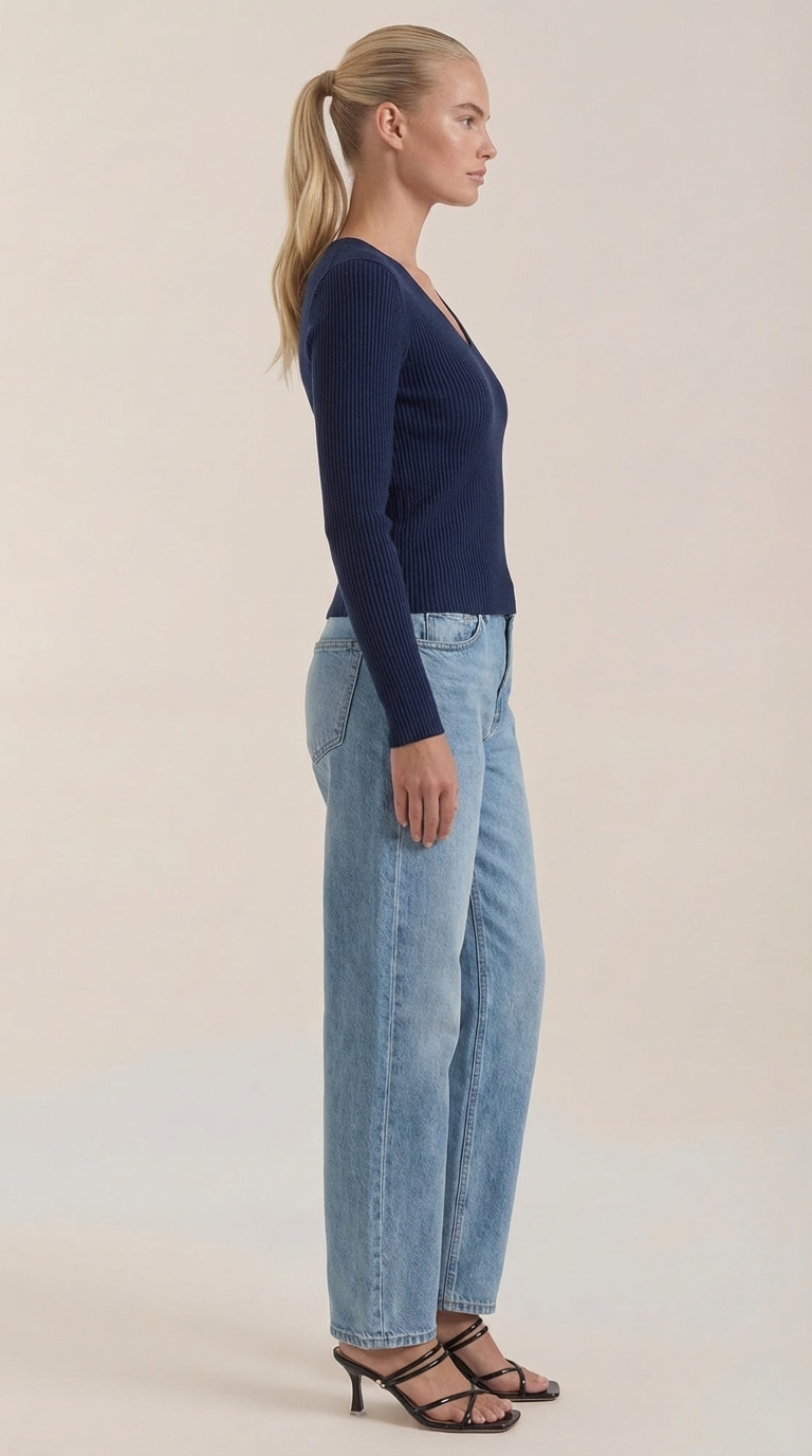 VALERIA | JERSEY DE CANALE CON ESCOTE EN V