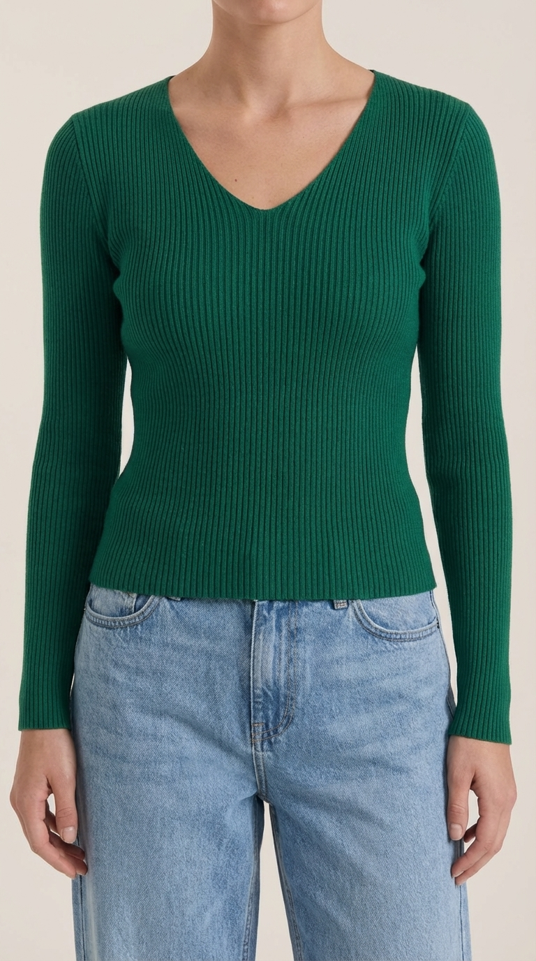 VALERIA | JERSEY DE CANALE CON ESCOTE EN V