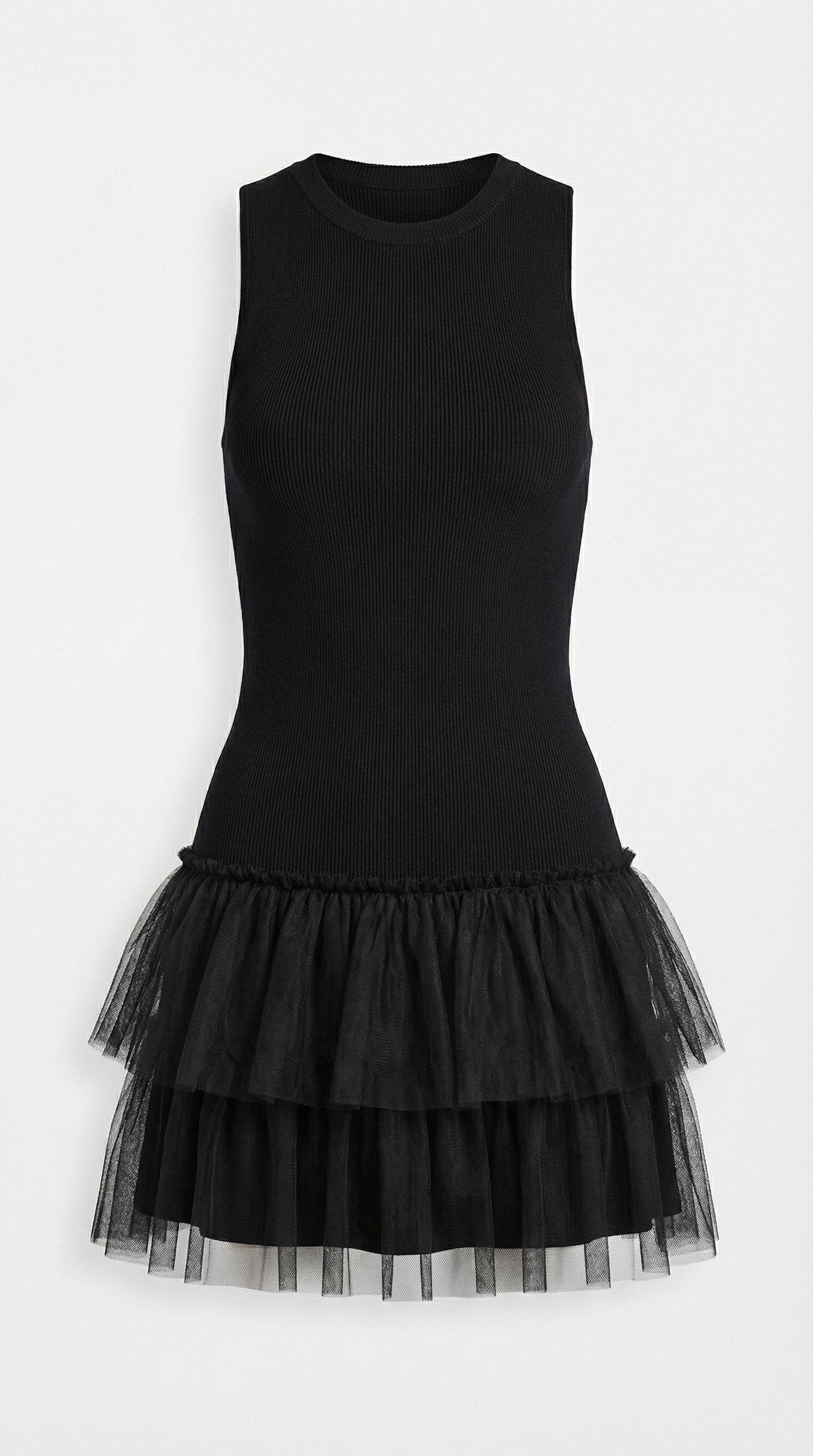 NADIA | VESTIDO CORTO DE TUL CON CUELLO ALTO
