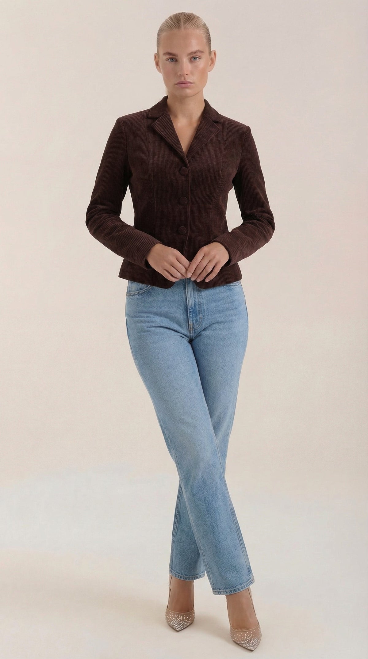 SIMONE | CHAQUETA DE TERCIOPELO CON CIERRE DE BOTONES