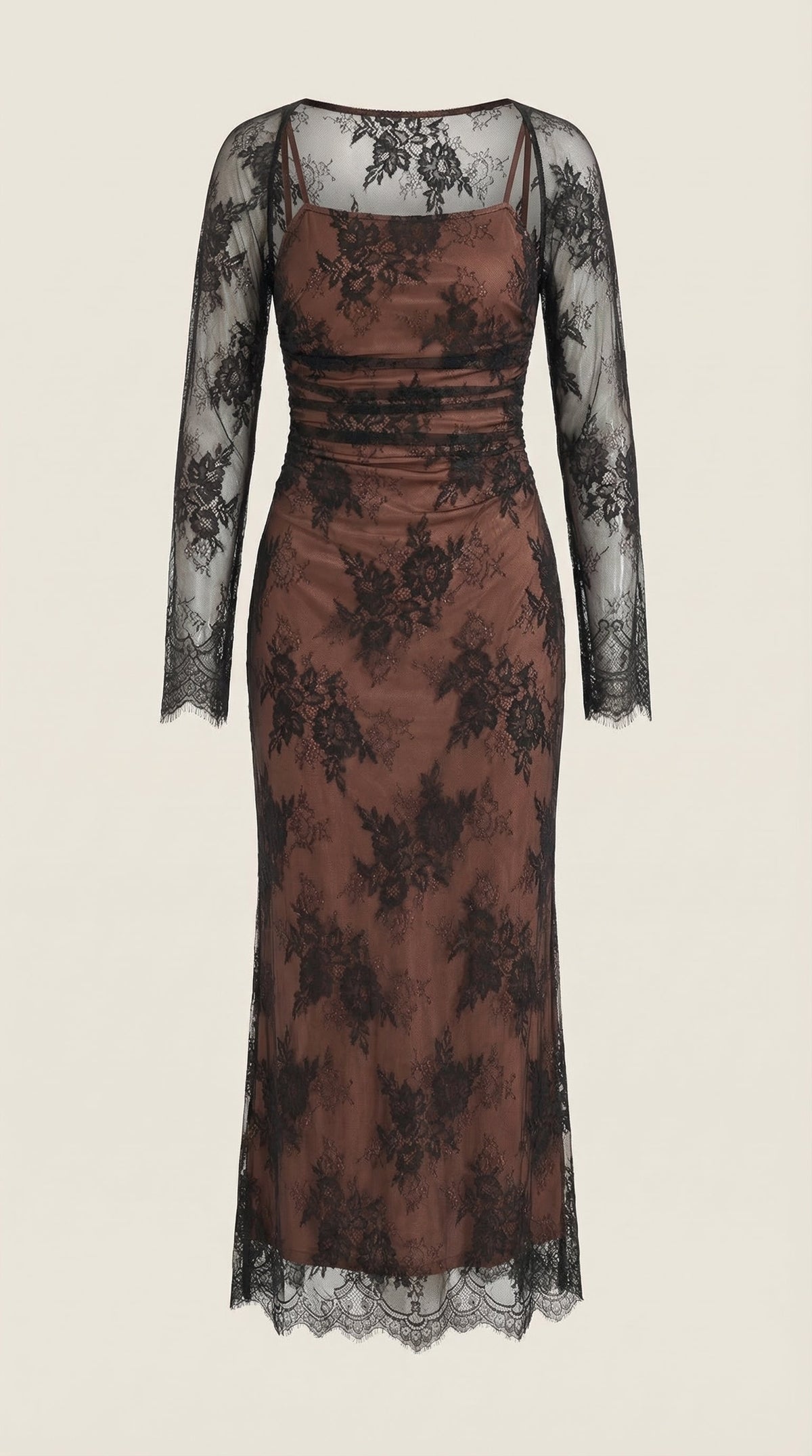 NERISSA | VESTIDO LARGO DE ENCAJE