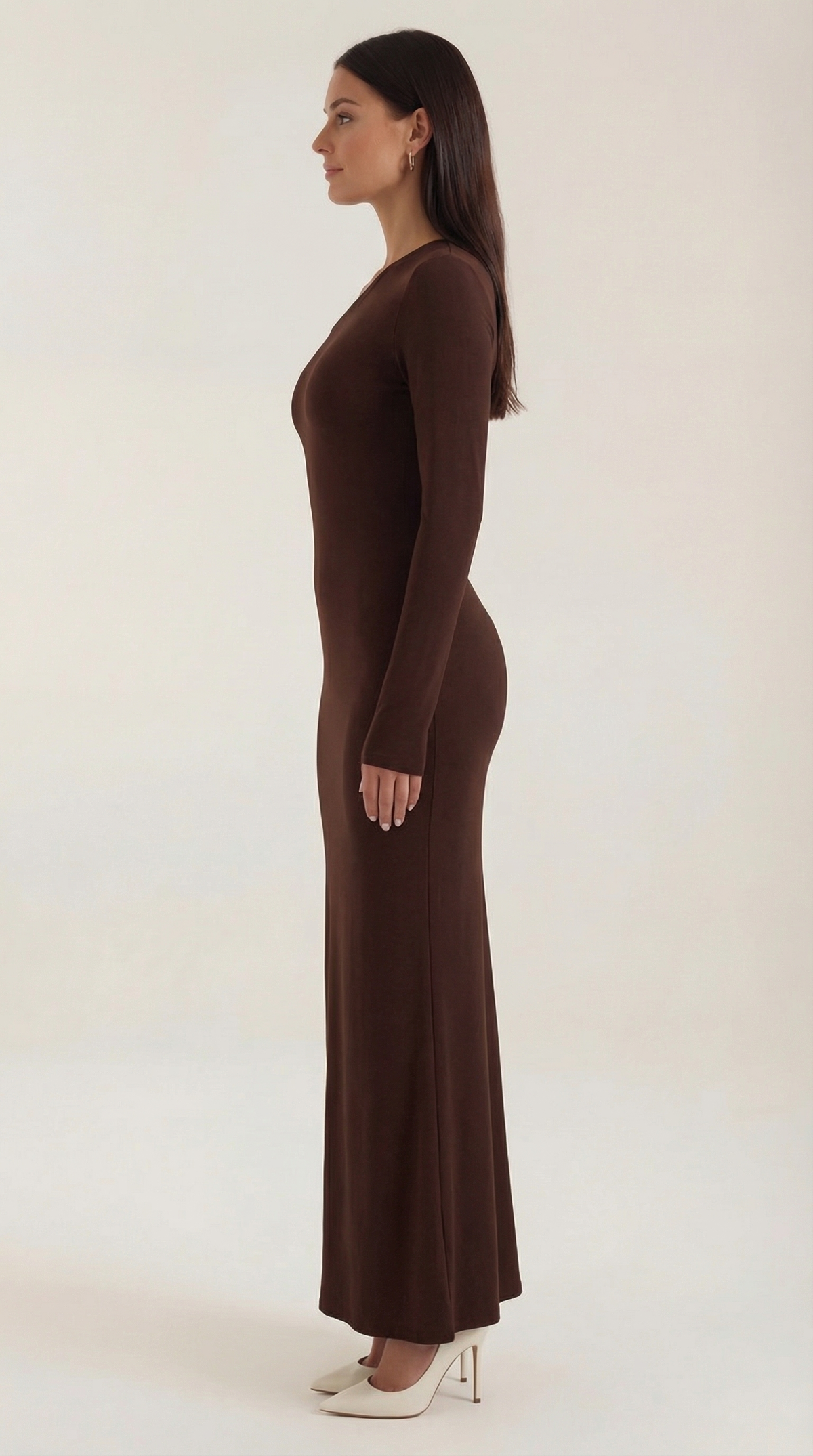 ROBERTA | VESTIDO LARGO AJUSTADO DE MANGA LARGA