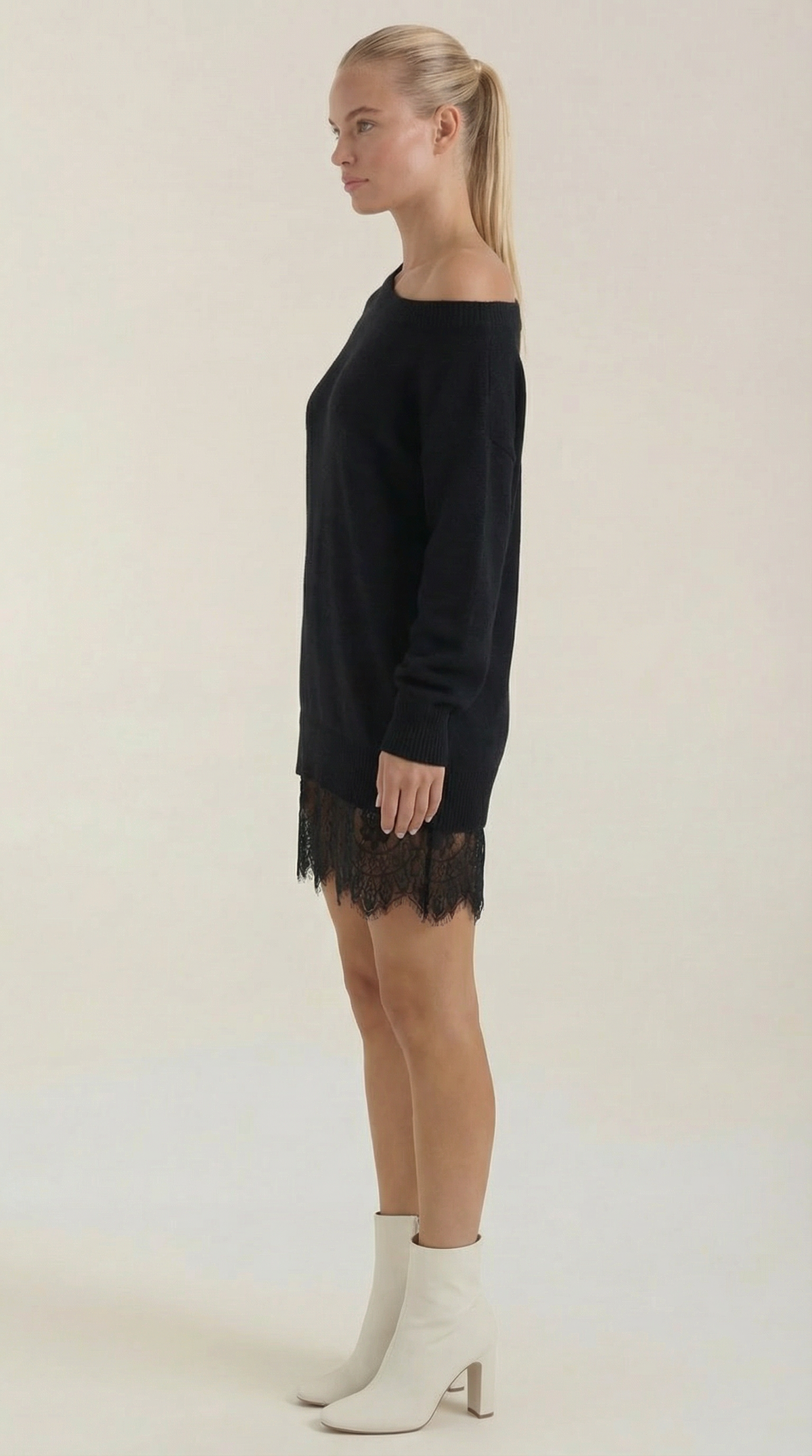 ROSEMARY | VESTIDO DE PUNTO CON DETALLES DE ENCAJE