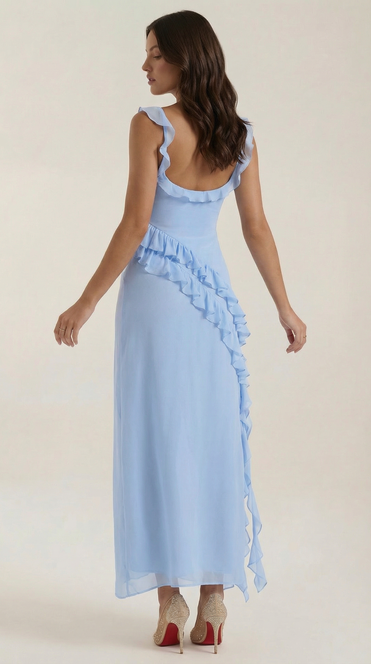 SUSAN | VESTIDO LARGO CON VOLANTES