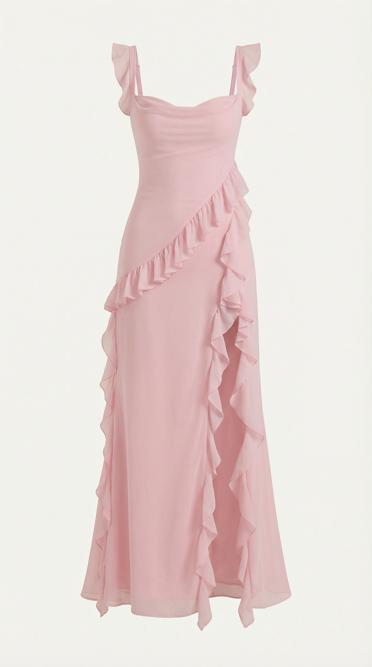 SUSAN | VESTIDO LARGO CON VOLANTES