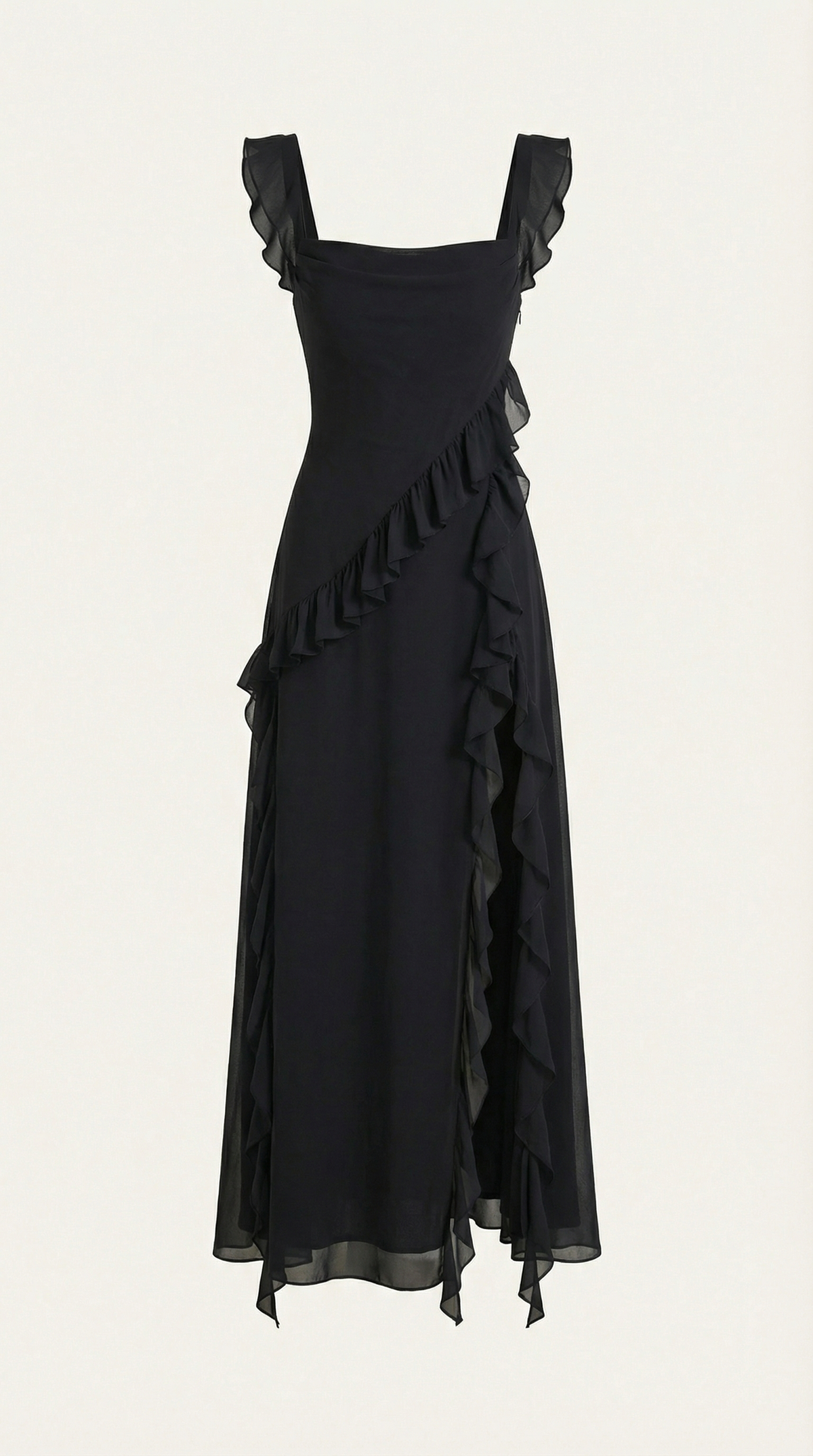 SUSAN | VESTIDO LARGO CON VOLANTES