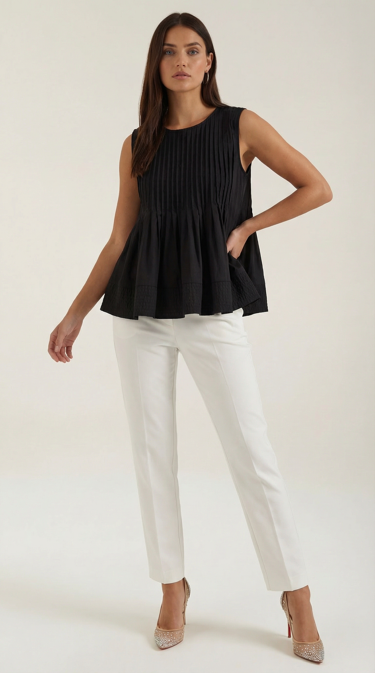 VIOLETA | VESTIDO PÉPLUM CON PLIEGUES DE ESTILO PREMIUM