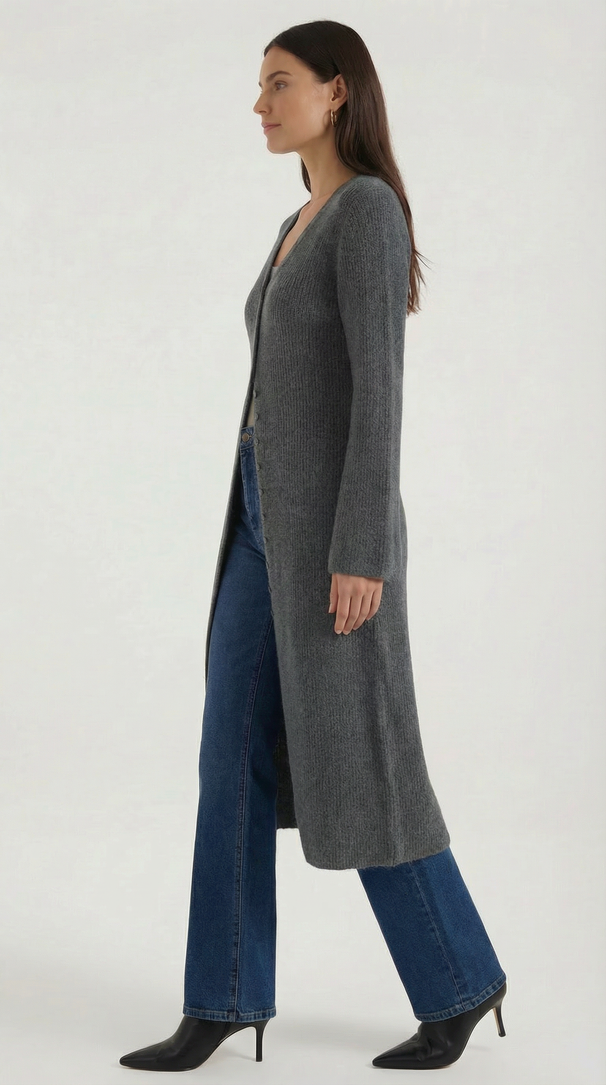 MARINA | CÁRDIGAN MAXI DE PUNTO CON ESCOTE EN V