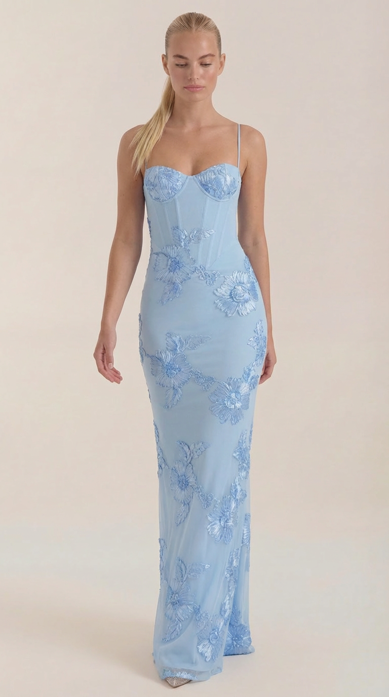 CHANTAL | VESTIDO LARGO FLORAL CON CORSET