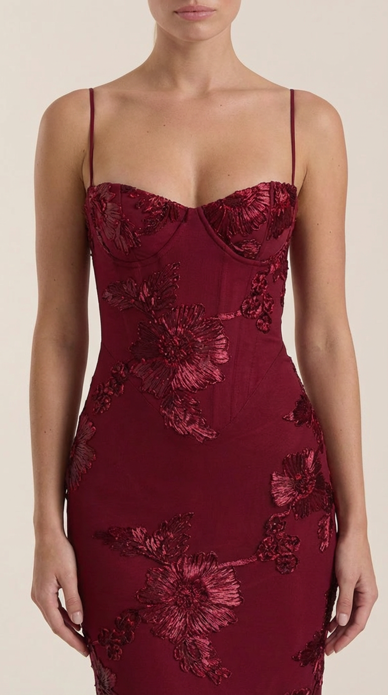 CHANTAL | VESTIDO LARGO FLORAL CON CORSET