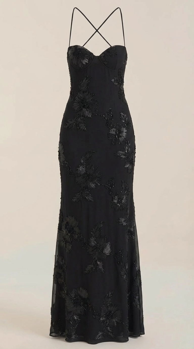 CHANTAL | VESTIDO LARGO FLORAL CON CORSET