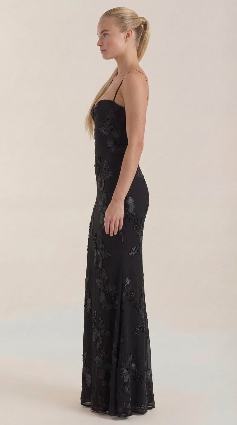 CHANTAL | VESTIDO LARGO FLORAL CON CORSET