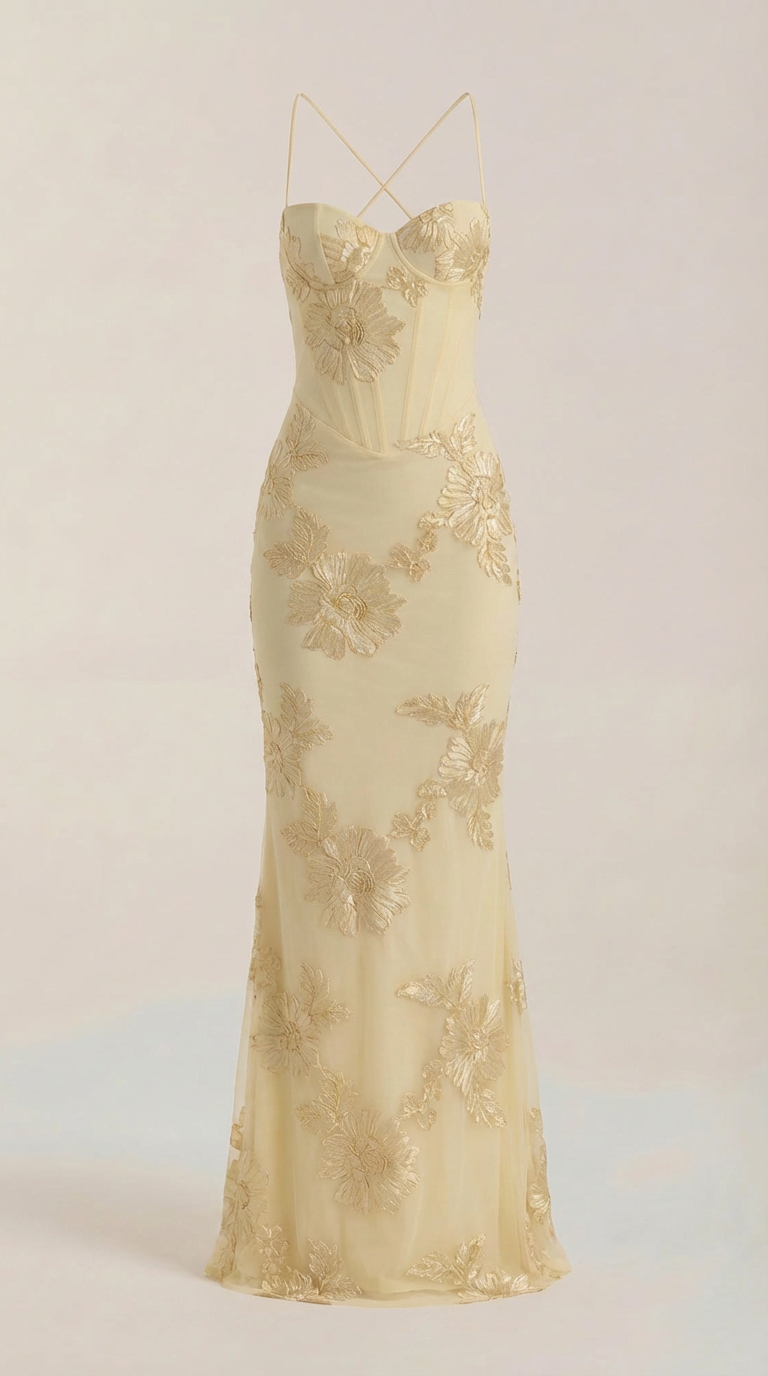 CHANTAL | VESTIDO LARGO FLORAL CON CORSET
