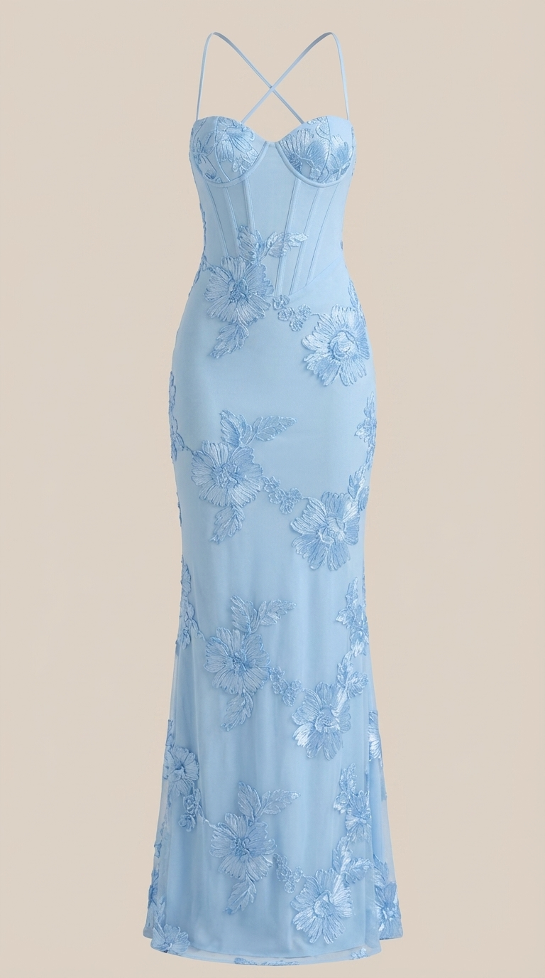 CHANTAL | VESTIDO LARGO FLORAL CON CORSET